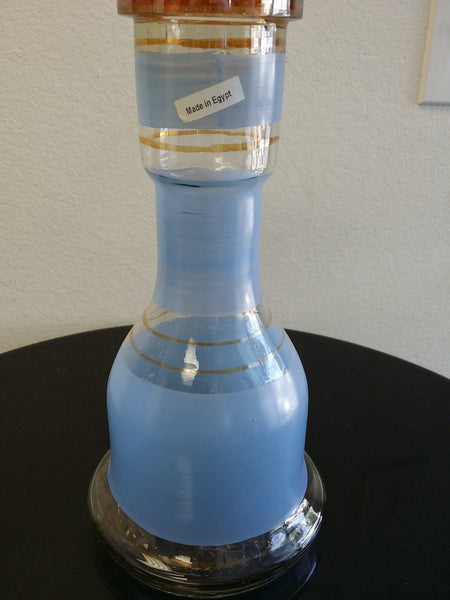 Egyptian 12" Tall Hookah Glass Blue Base