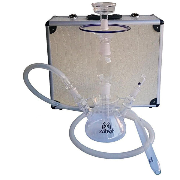 Zahrah All Glass Hookah With Case (Clear)