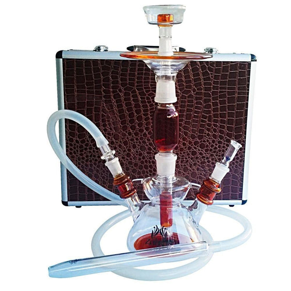 Zahrah All Glass Hookah With Case (Brown)
