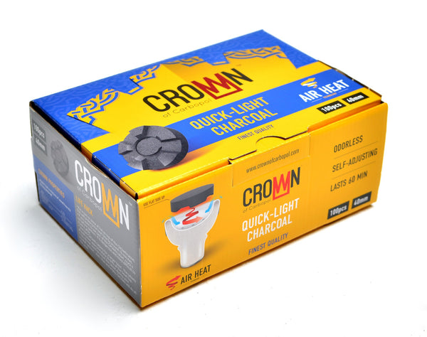 Crown Hookah Charcoal 100pcs 40mm