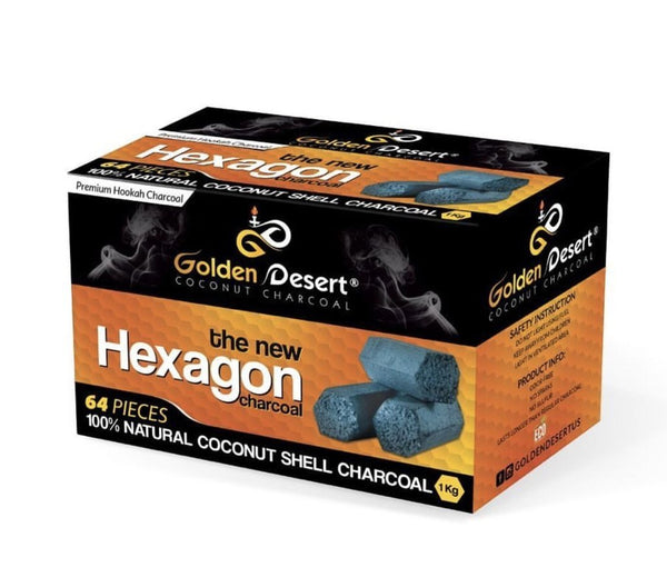 GOLDEN DESERT COCONUT CHARCOAL HEXAGON 64 PCS