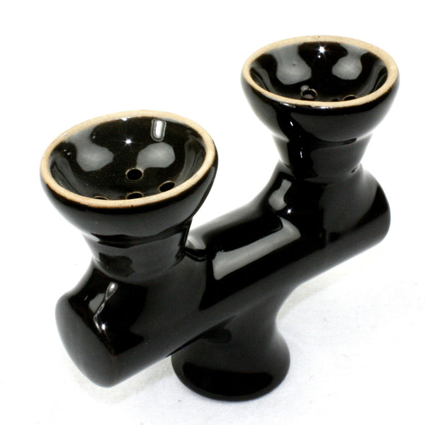 BLACK Double Head Ceramic Bowl