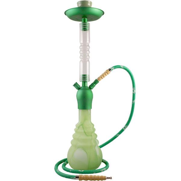 Zahrah Ghost Hookah with Glass Stem Matte Green