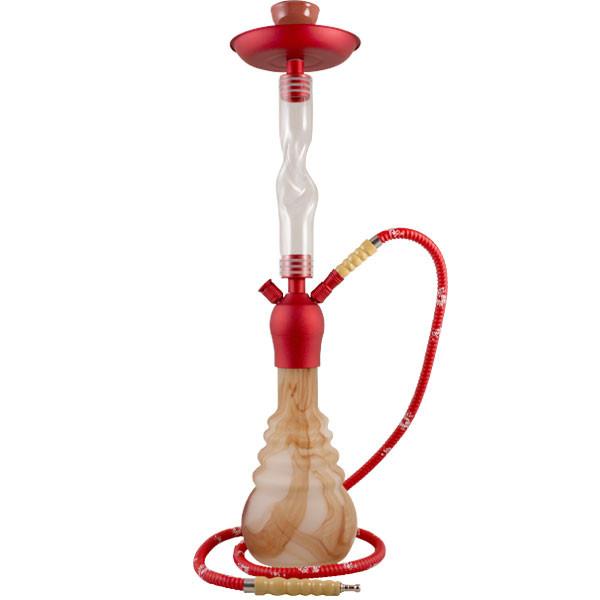 Zahrah Ghost Hookah with Glass Stem Matte Red